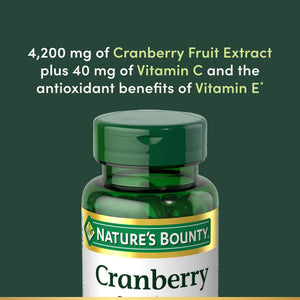Nature's Bounty Cranberry with Vitamin C, 120 Softgels, 4200 mg Equivalent — supplement pack, view 4