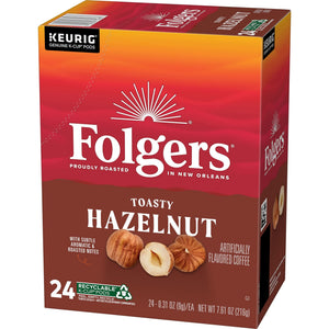 Folgers Toasty Hazelnut Artificially Flavored Coffee, Keurig K Cups, 24 Count Box — coffee and drinks product, view 9