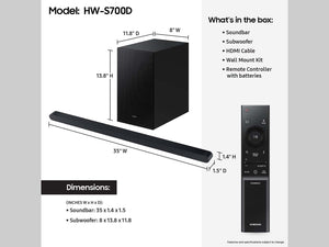 SAMSUNG Ultra-slim 3.1ch Wireless Dolby Atmos Soundbar w/ Q-Symphony HW-S700D/ZA - image 5 of 6