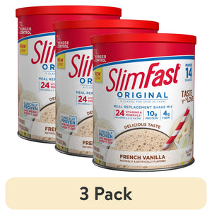(3 pack) SlimFast Original Meal Replacement Shake Powder, French Vanilla, 12.83 oz, 14 Servings — sports nutrition product