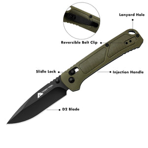 Ozark Trail 7.5 inch Folding Knife,D2 Blade,Ball Bearing,OD Green Handle — sports and outdoor product, view 12