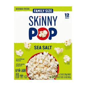 SkinnyPop Gluten-Free Sea Salt Microwave Popcorn Snack Multipack, 2.8 oz (12 count) — grocery product, view 2