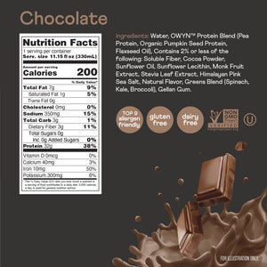 (3 pack) OWYN 32g Pro Elite Chocolate Flavored Protein Shake - 11.15 fl oz, 4 Count — sports nutrition product, view 7