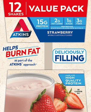Atkins Protein Shake, Strawberry, Keto Friendly, 15g of Protein, 12 Ct (Ready to Drink) — sports nutrition product, view 9