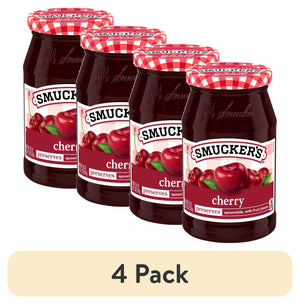 (4 pack) Smucker’s Cherry Preserves, 12 oz Jar — grocery product