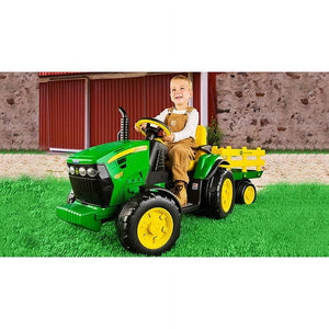 12 V Peg Perego John Deere Ground Force Extra-Large 12 Volt Ride-On Tractor with Trailer & FM Radio - image 3 of 6
