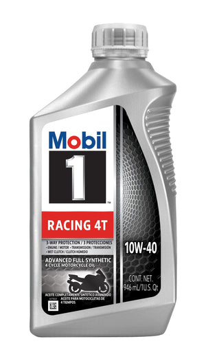 (3 pack) Mobil 1 Racing 4T Full Synthetic Motorcycle Oil 10W-40, 1 Quart — automotive product, view 2