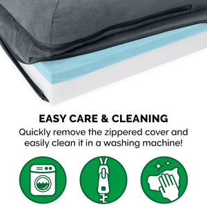 FurHaven Faux Fur & Suede Cooling Gel-Top Deluxe Chaise Bed - image 4 of 6