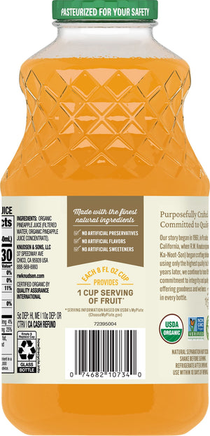 R.W. Knudsen Family Organic Juice Pineapple, 32.0 FL OZ — coffee and drinks product, view 5