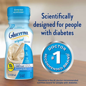 Glucerna Original Diabetic Protein Shake, Homemade Vanilla, 8 fl oz Bottle, 16 Count — sports nutrition product, view 3