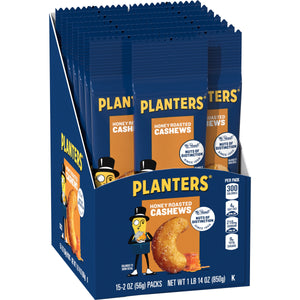 PLANTERS Deluxe Honey Roasted Whole Cashews, Plant Based Protein, 2 oz Bags (pack of 15) — grocery product, view 11