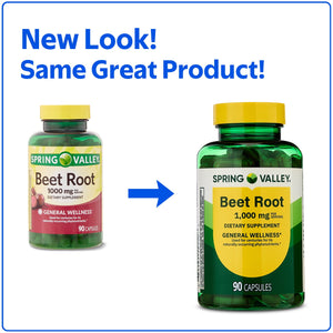 Spring Valley Beet Root Dietary Supplement, 1000 mg, 90 Count — supplement pack, view 2