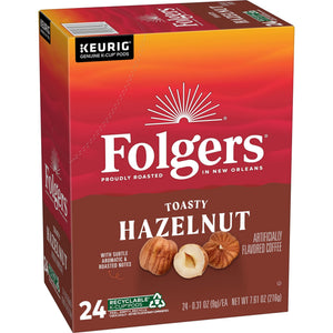 Folgers Toasty Hazelnut Artificially Flavored Coffee, Keurig K Cups, 24 Count Box — coffee and drinks product, view 8