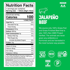 Chomps Grass-Fed And Finished Jalapeño Beef Jerky Snack Sticks (8 Count) — grocery product, view 3
