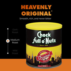 Chock Full o'Nuts Heavenly Coffee Original Medium Roast Ground Coffee Can 30.5 oz — coffee and drinks product, view 4