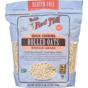 Bob's Red Mill Whole Grain Gluten Free Quick Cooking Rolled Oats - 28 oz Shelf-Stable Bag — grocery product, view 8