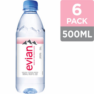 evian Natural Spring Water, 16.9 fl oz, 6 Pack Bottles — coffee and drinks product, view 2