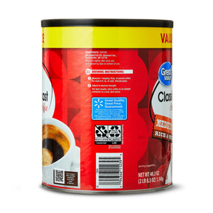 Great Value Classic Medium Roast Ground Naturally Caffeinated Coffee, 40.3 oz Cannister — coffee and drinks product, view 6