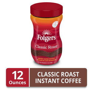 Folgers Classic Roast Instant Coffee, 12 oz Jar — coffee and drinks product, view 2