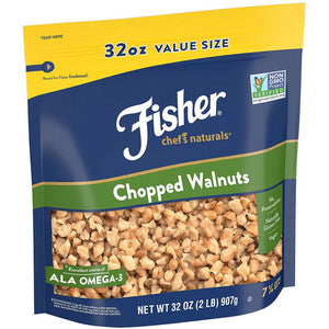 Fisher Chef's Naturals Gluten Free, No Preservatives, Non-GMO Chopped Walnuts, 32 oz Bag — grocery product, view 8