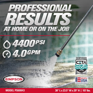 Simpson 4400 Psi at 4.0 GPM CRX®420 with AAA® Triplex Plunger Pump Cold Water Professional Gas - image 2 of 6