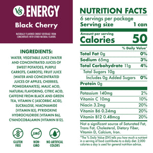 V8 Juice (4 pack) V8 Energy Black Cherry Energy Drink, 8 fl oz Can, 24 Pack — coffee and drinks product, view 2