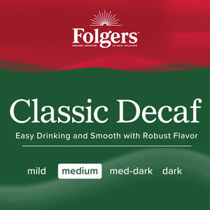 Folgers Decaf Coffee, Ground Coffee, Classic Medium Roast, 9.6 oz Canister — coffee and drinks product, view 8