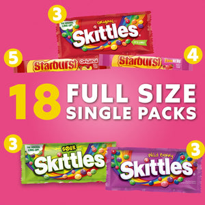 Mars Mixed Skittles & Starburst Variety Pack Chewy Candy Assortment -18 Bars Box — grocery product, view 3