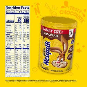 Nestle Nesquik Chocolate Flavor Powder Stir In Drink Mix Canister, 38 oz Canister — coffee and drinks product, view 6
