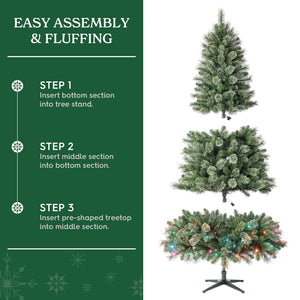 7.5' Pre-Lit Liberty Cashmere Pine Green Artificial Christmas Tree with Color-Changing LED Lights - image 4 of 6