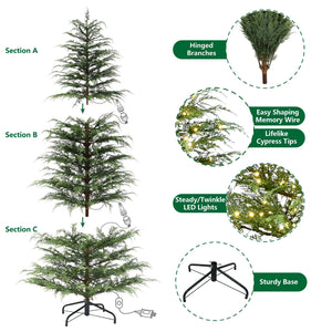 My Texas House 9' Pre-Lit Cypress Green Artificial Christmas Tree with 600 Warm White Twinkle LED - image 3 of 6
