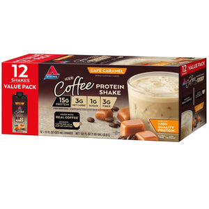 Atkins Café Caramel Iced Coffee Flavor High Protein Shake, 15g of Protein, 1g Sugar — coffee and drinks product