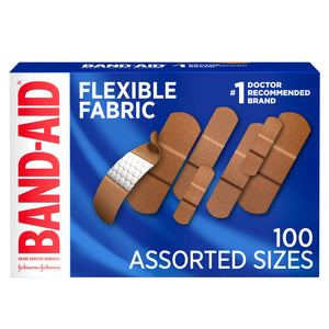 Band-Aid Brand Flexible Fabric Adhesive Bandages, Assorted, 100 Count — health and personal care product