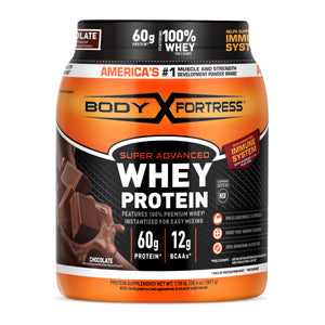 Body Fortress Super Advanced 100% Premium Whey Protein Powder, Chocolate, 60g Protein — sports nutrition product