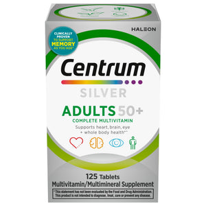Centrum Silver Adults 50 Plus Multivitamin With Vitamin C, D & E, 125 Count — supplement pack