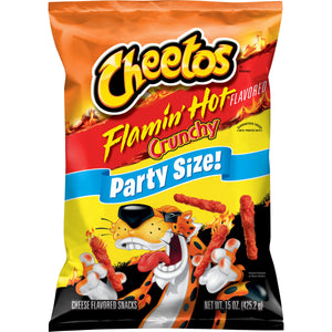 Cheetos Crunchy Cheese Flavored Snacks Flamin Hot Party Size 15 oz Bag — grocery product