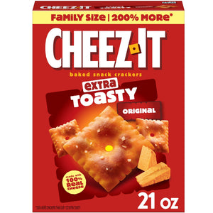 Cheez-It Extra Toasty Cheese Crackers, Baked Snack Crackers, 21 oz — grocery product
