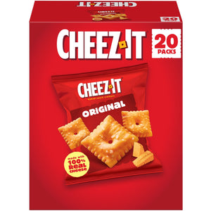 Cheez-It Cheese Crackers, Baked Snack Crackers, Lunch Snacks, Original, 20oz Box (20 Packs) — grocery product