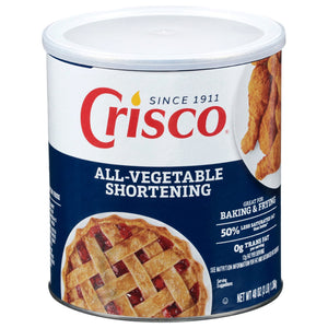 Crisco All-Vegetable Shortening, Gluten Free Shortening, 48 oz Resealable Can — grocery product