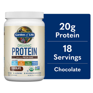 Garden of Life Organic Plant-Based Protein Powder, Chocolate, 20g Protein Shake Drink, Vegan — sports nutrition product