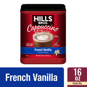 Hills Bros. French Vanilla Cappuccino Instant Coffee Mix, 16 Ounce Canister — coffee and drinks product