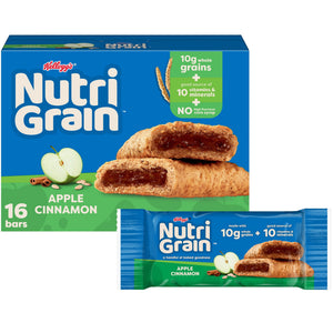 Kellogg's Nutri-Grain Apple Cinnamon Chewy Breakfast Bars, Made with 10g Whole Grains, 20.8 oz, 16 Count — grocery product