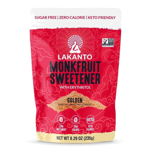 Lakanto Golden Monk Fruit Sweetener - Raw Cane Sugar Substitute, Zero Calorie, Keto Diet Friendly — grocery product