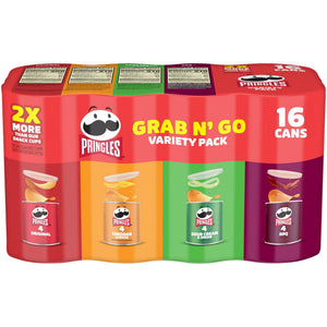 Pringles Potato Crisps Chips, Lunch Snacks, Variety Pack, 22oz Pack (16 Cans) — grocery product