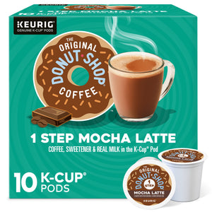 The Original Donut Shop, One Step Mocha Latte Flavored K-Cup Coffee Pods, 10 Count — coffee and drinks product