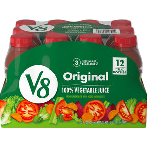 V8 Original 100% Vegetable Juice, 12 fl oz Bottle, 12 Count — coffee and drinks product
