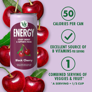 V8 Juice (4 pack) V8 Energy Black Cherry Energy Drink, 8 fl oz Can, 24 Pack — coffee and drinks product, view 4