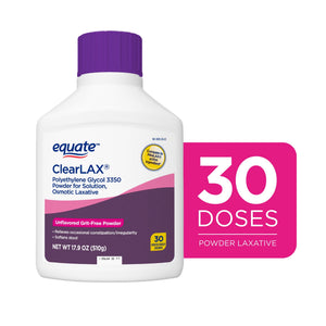 (4 pack) Equate ClearLAX Polyethylene Glycol 3350 Powder for Solution, Unflavored — health and personal care product