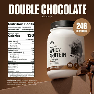 Levels Grass Fed Whey Protein Powder, No Artificials, 24G of Protein, Double Chocolate — sports nutrition product, view 3