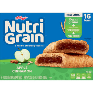 Kellogg's Nutri-Grain Apple Cinnamon Chewy Breakfast Bars, Made with 10g Whole Grains, 20.8 oz — grocery product, view 10